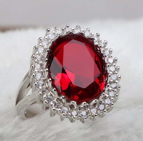 Lab Ruby Ring925 Silver Jewelryring for Womanruby - Etsy
