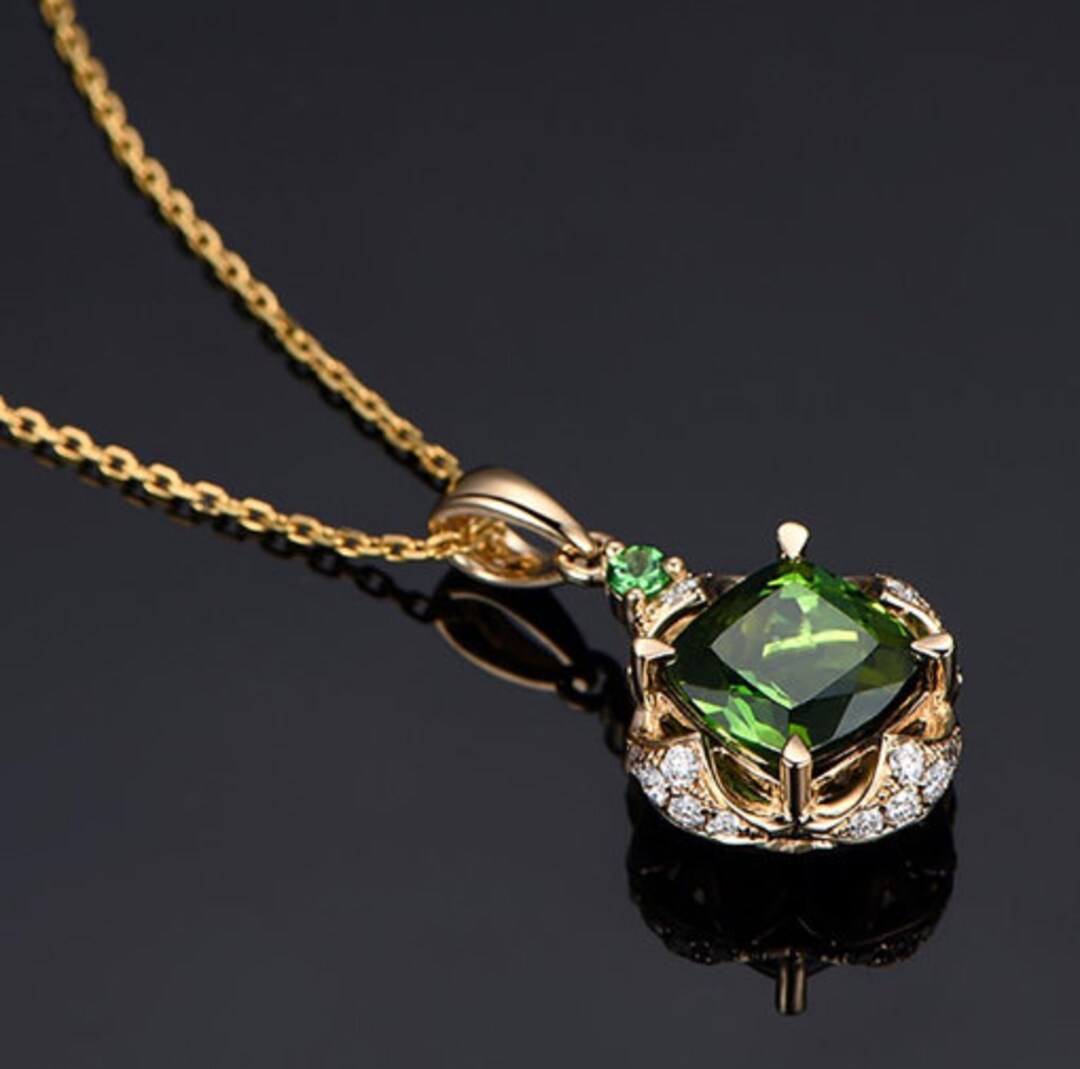 Lab Emerald Necklace925 Silver Necklacegemstone - Etsy