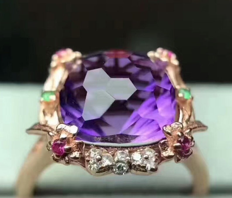 Natural Amethyst 925 Sterling Silver,Amethyst engagement ring,Ring,women gift ring,anniversary ring,Gift for her Ring