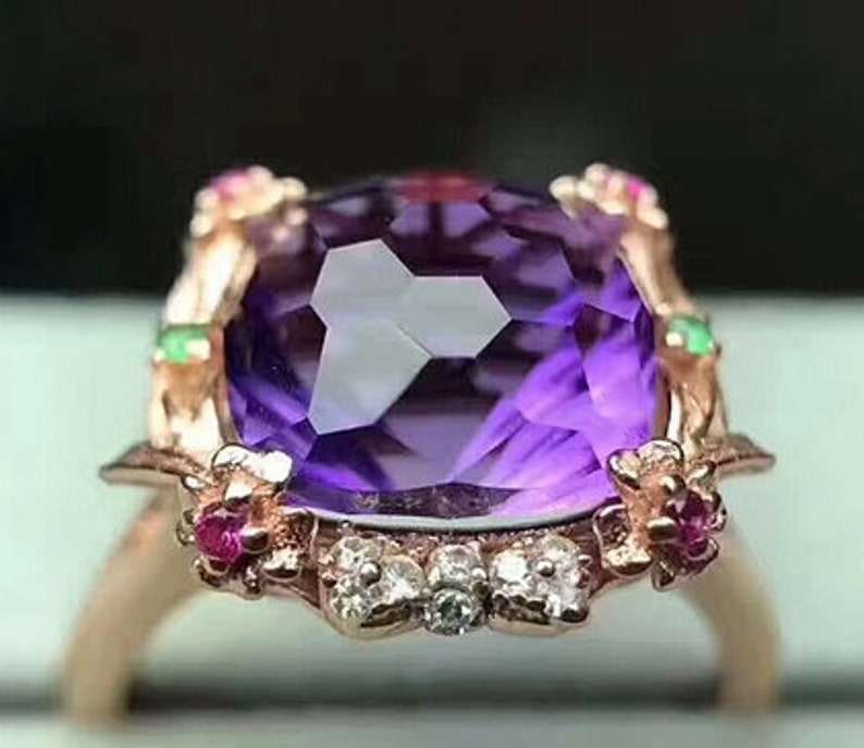 Natural Amethyst 925 Sterling Silver,Amethyst engagement ring,Ring,women gift ring,anniversary ring,Gift for her Ring