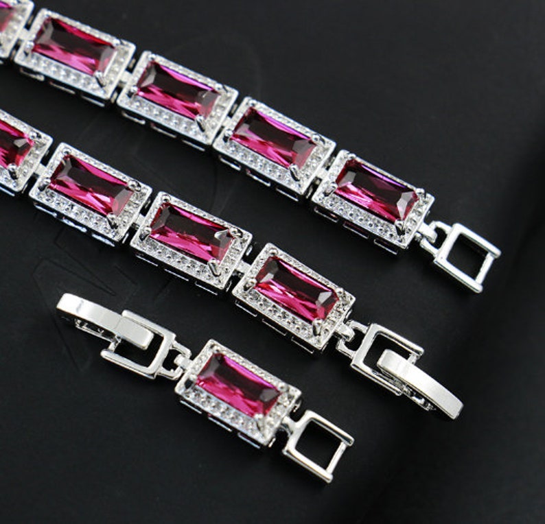 Lab Ruby Jewelry Set925 Sterling Silver JewelryRuby Etsy