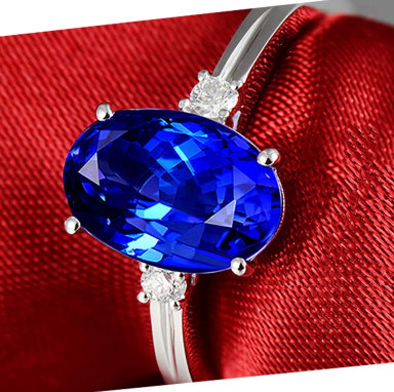 Lab Sapphire Ringadjustable Ringring for Woman925 Silver Etsy