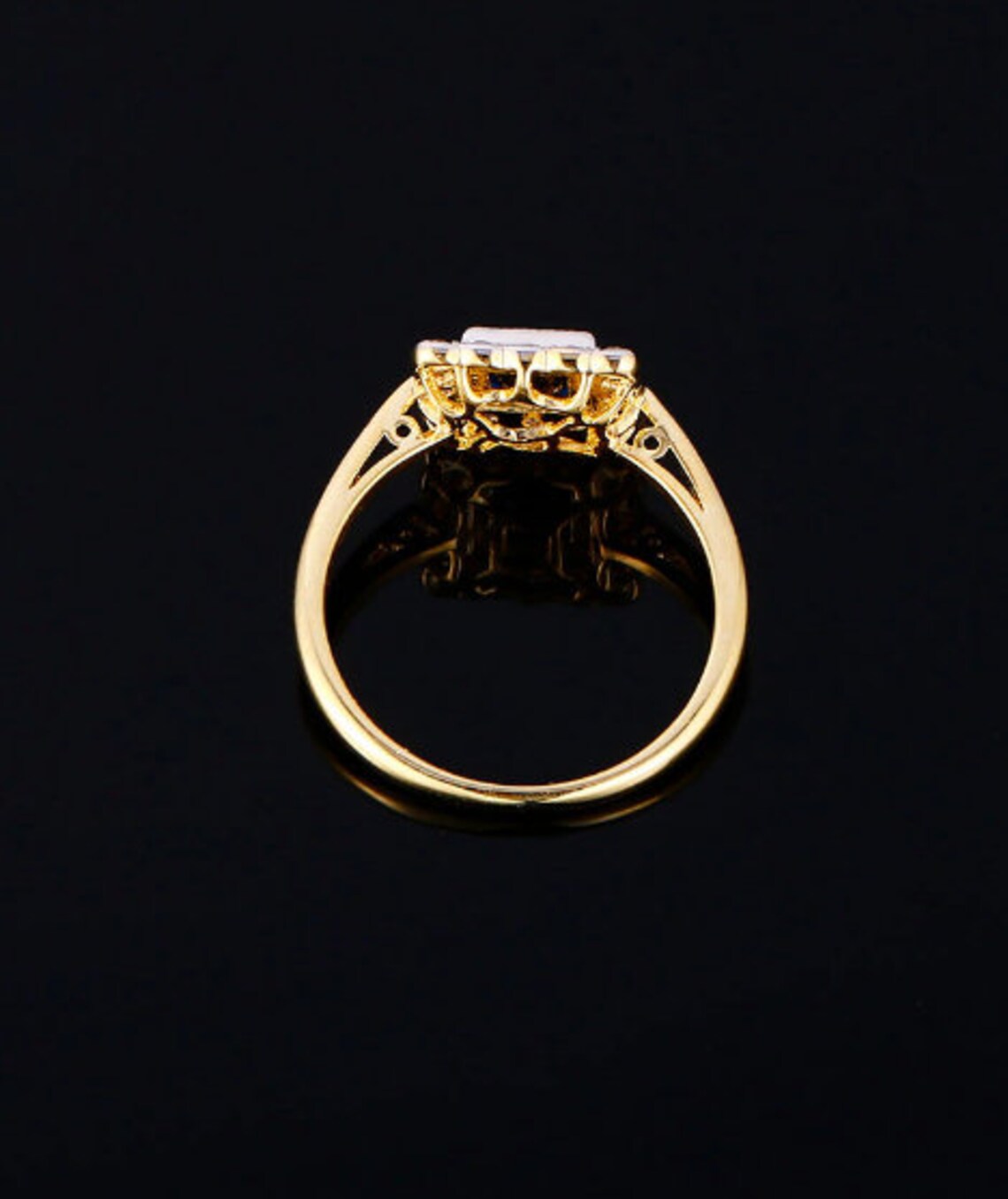 Sapphire Engagement Ring Square Cut Sapphire Ring 925 Silver Etsy