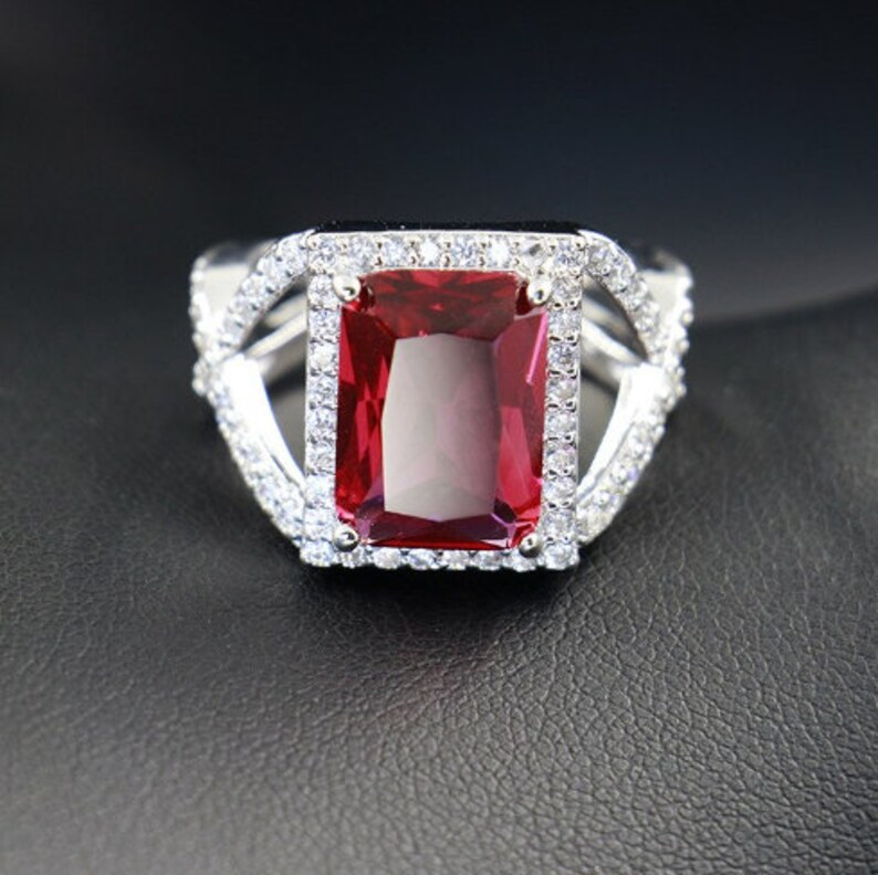 Lab Ruby Jewelry Set925 Sterling Silver JewelryRuby Etsy