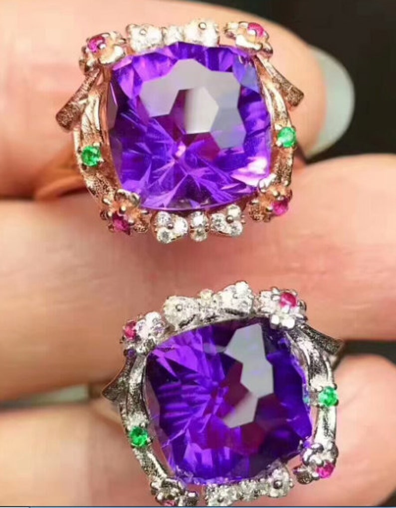 Natural Amethyst 925 Sterling Silver,Amethyst engagement ring,Ring,women gift ring,anniversary ring,Gift for her Ring