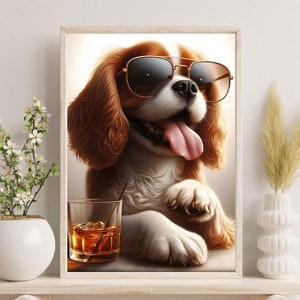 King Charles Cavalier Kitchen-tryck, rolig hundkonst (digital nedladdning)