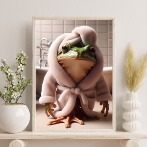 Frog Wall Decor | Bathroom Art Print | Toilet Poster | Funny Bathroom Wall Decor | Frog Bath Prints | Frog Printable | Digital Download