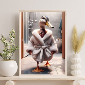 Duck Wall Decor | Bathroom Art Print | Toilet Poster | Funny Bathroom Wall Decor | Duck Bath Prints | Duck Printable | Digital Download