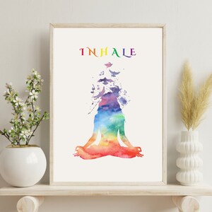 Yoga Wall Art, Pride Print, LGBT Pride, LGBTQ Pride, Rainbow Printable Wall Art, Rainbow Flag Art Print, Pride Flag, Pride Month