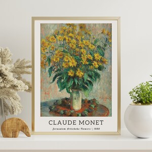 Claude Monet Art Print, French Country Wall Decor, Jerusalem Artichoke Flowers, Claude Monet Art Print, Vintage Home Poster, Monet Wall Art