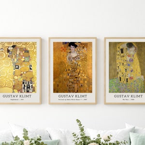 Set of 3 Gustav Klimt Prints, Gustav Klimt Gallery Wall Set, Eclectic Gallery Wall Set, Printable Wall Art, Digital Download, Printable Art