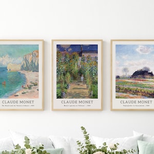 Monet Set of 3 Prints, Claude Monet Art Print, Vintage Poster,Monet Digital Print, Monet Wall Art,Monet Poster,Printable Poster, DIGITAL ART