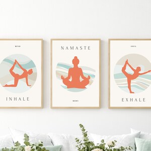 Yoga Wall Decor, Yoga Poster, Set of 3 Printable Poster, Yoga Pose Digital Print, Yoga Poses Wall Art, Yoga Asana Line Art