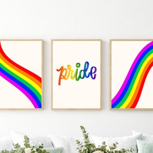 Pride Print Digital, LGBT Pride, LGBTQ Pride, Rainbow Printable Wall Art, Printable Art, Rainbow Flag Art Print, Gay Pride Flag, Pride Month