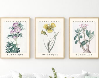 Flower Market Botanical Prints, Gallery Wall Art (Digital Download)