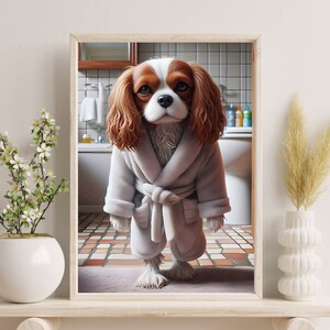 Cavalier King Charles Wall Decor | Dog Bathroom Print | Cavalier Photo | Funny Bathroom Wall Decor | Cute Dog Bath Prints | DIGITAL DOWNLOAD