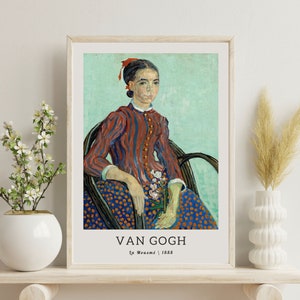 Van Gogh La Mousme, Vincent Van Gogh Wall Art, Vintage Painting, Van Gogh Art Print, Van Gogh Fine Art, Vintage Home Decor, Digital Download