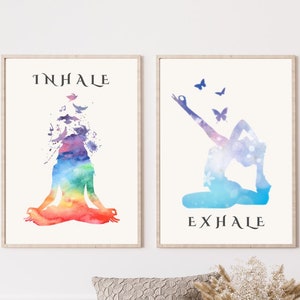 Yoga Wall Decor, Yoga Poster, Set of 2 Printable Poster, Yoga Pose Digital Print, Yoga Poses Wall Art, Yoga Asana Line Art