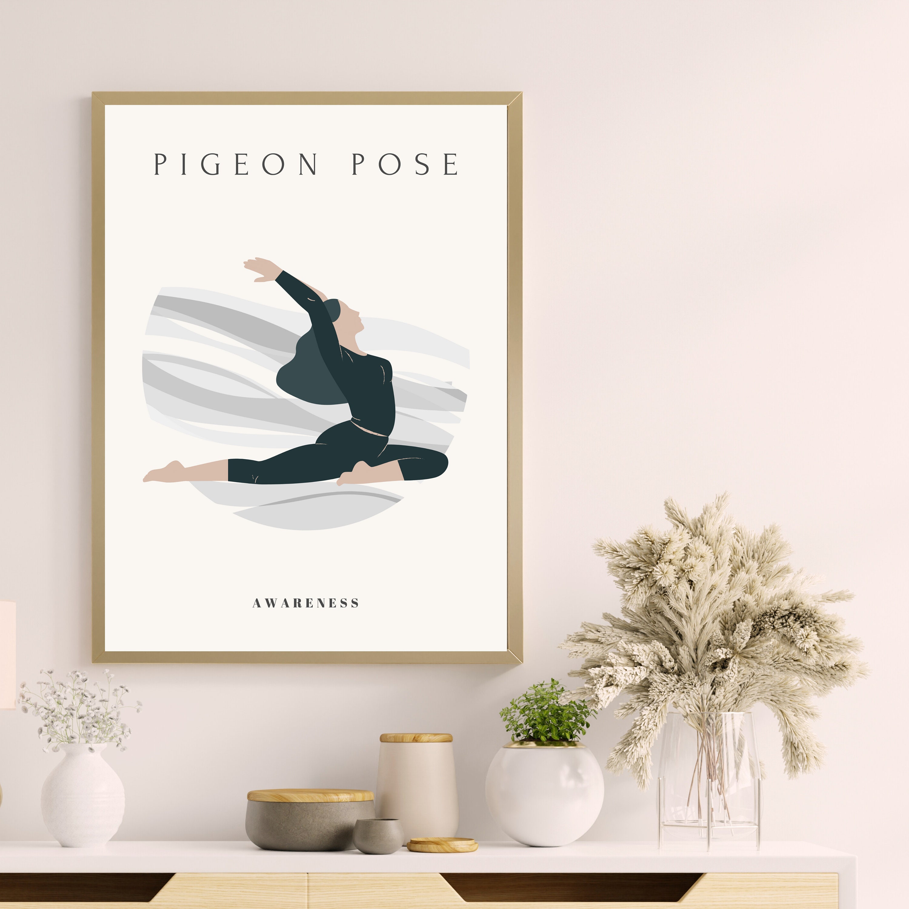 Set of 9 Yoga Poses Wall Art, Yoga Wall Decor, Yoga Poster, Yoga