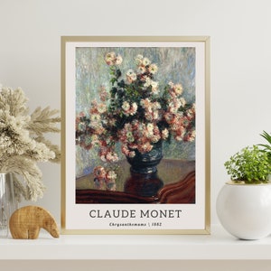 Claude Monet Art Print, Chrysanthemums Vintage Poster, Monet Digital Print, Monet Wall Art, Monet Farmhouse Decor, Claude Monet Art Print