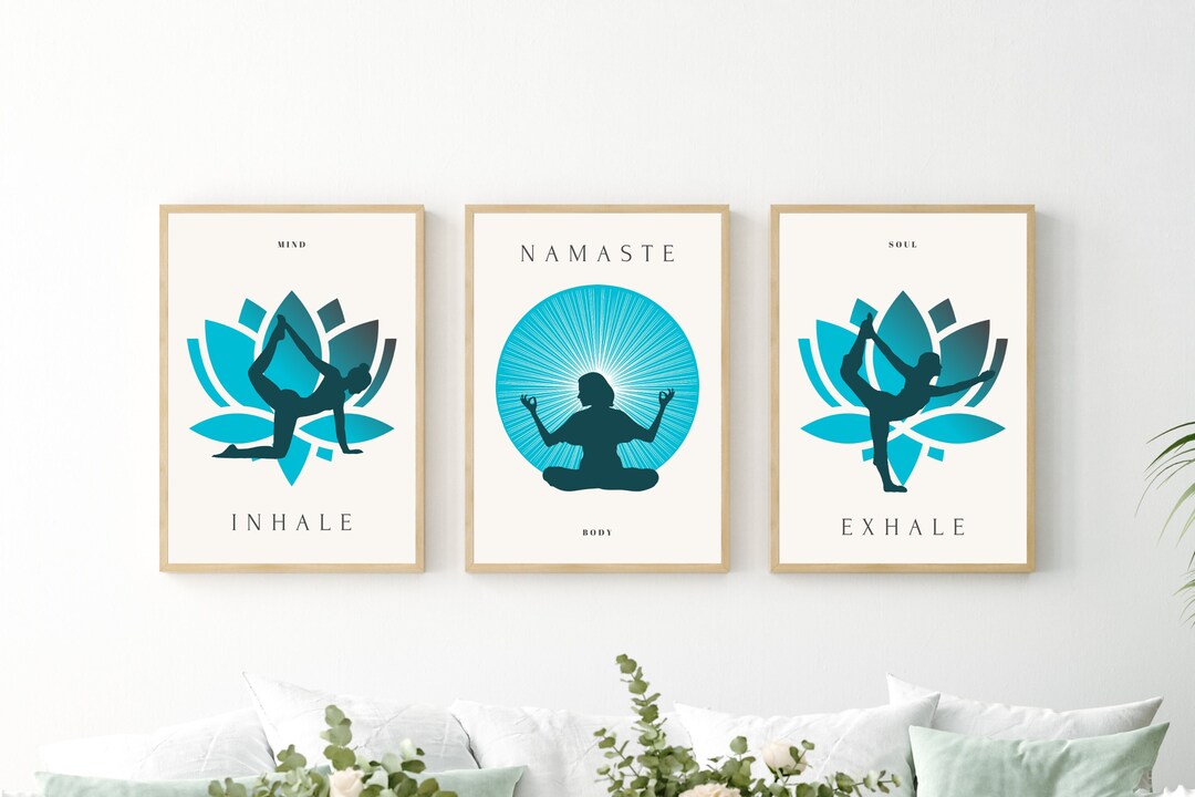 Yoga Wall Decor ,yoga Poster, Set of 3 Printable Poster, Yoga Pose ...