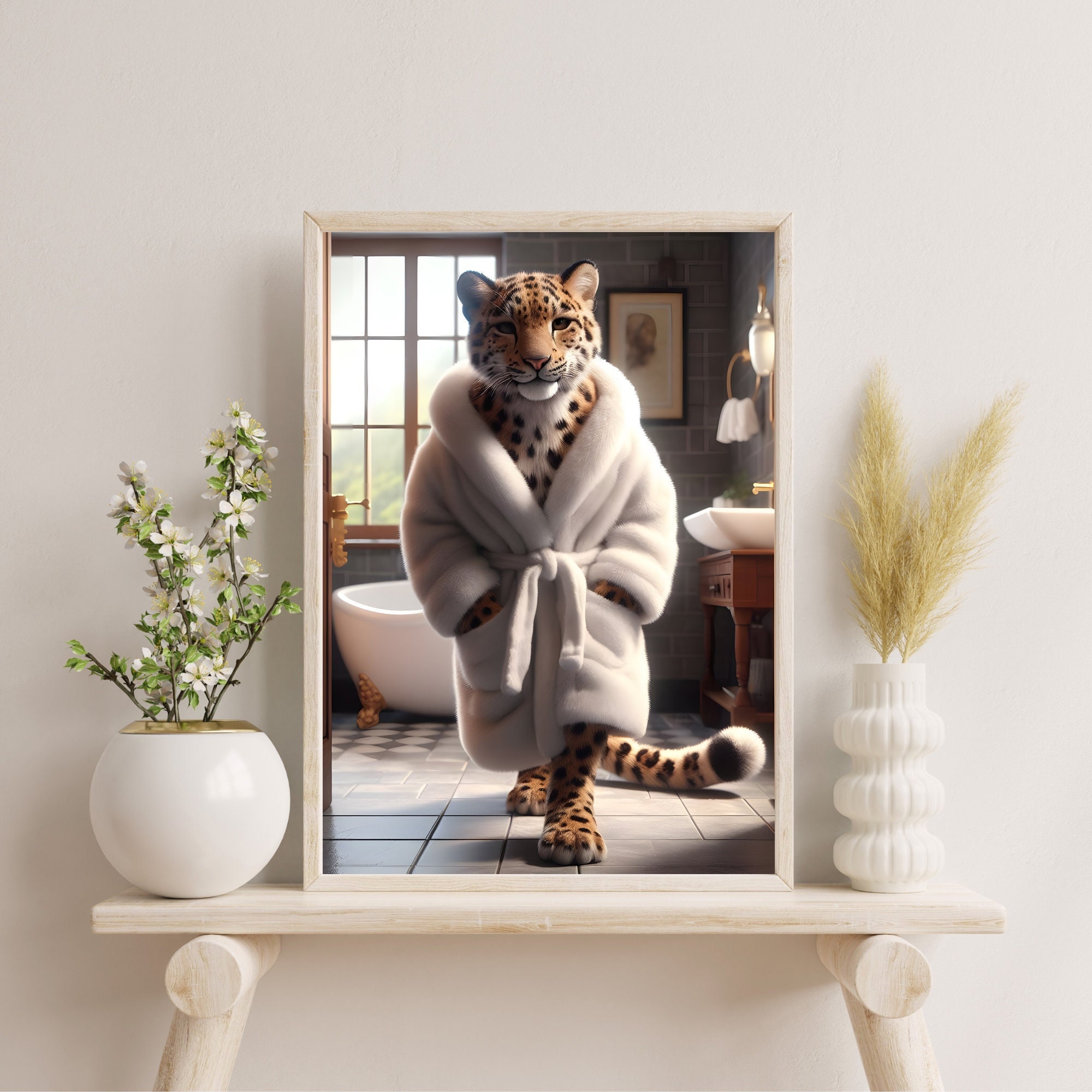 Panther Wall Decor Panther Bathroom Print Panther Wall Art Animal