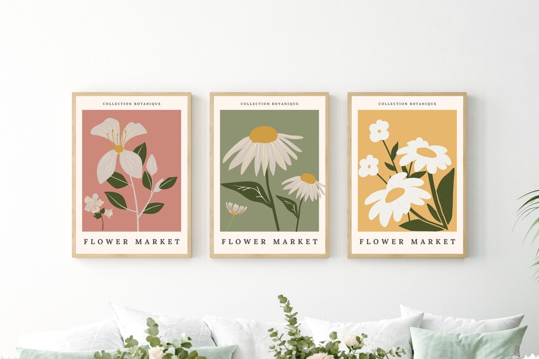 Flower Market Art Print Set: Botanical Gallery Wall (digital Download ...
