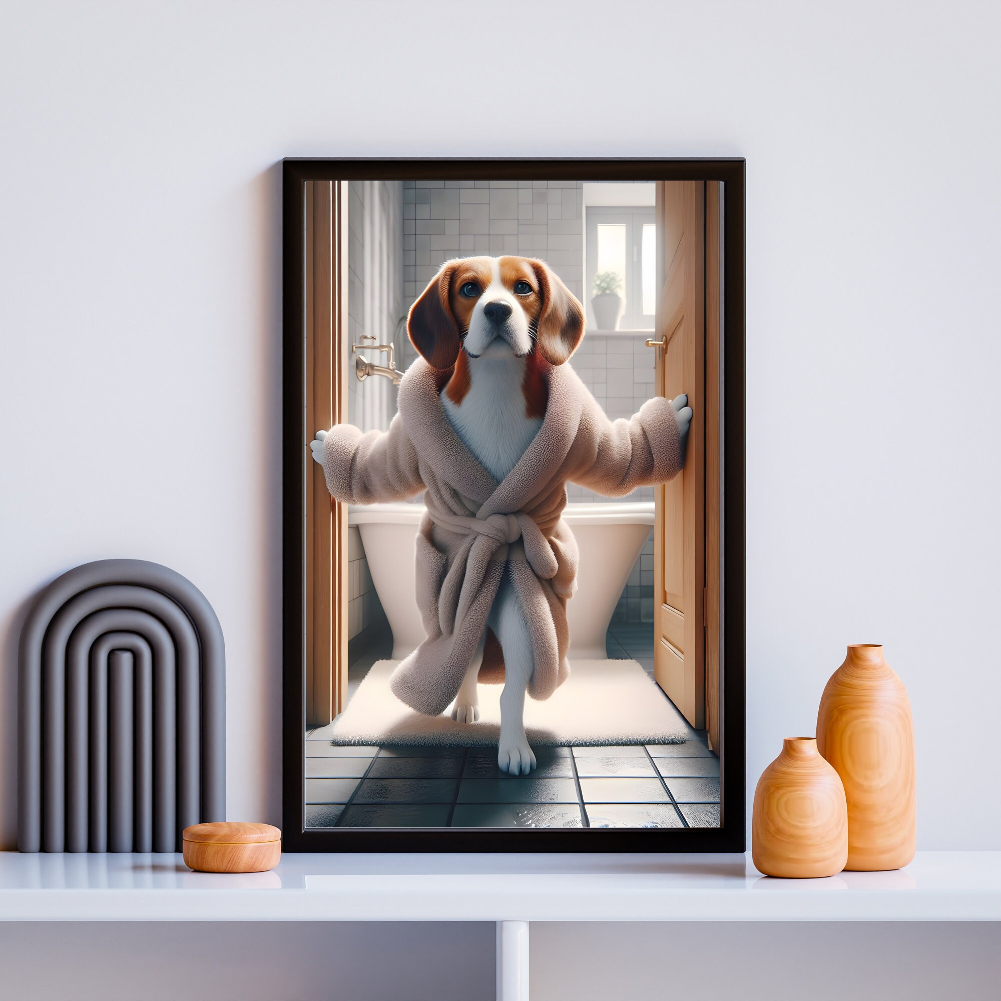 Beagle Wall Art Beagle Printable Dog Bathroom Print Beagle Wall Decor Bathroom Wall Decor Beagle ...