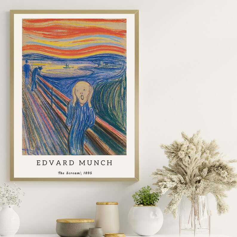 Edvard Munch, the Scream, Digital Art Print, Digital Scream Painting ...