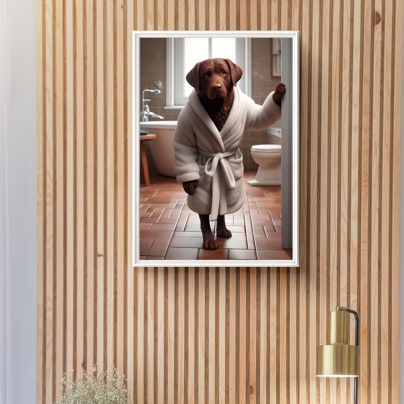 Chocolate Labrador Wall Decor Dog Bathroom Print Chocolate Labrador