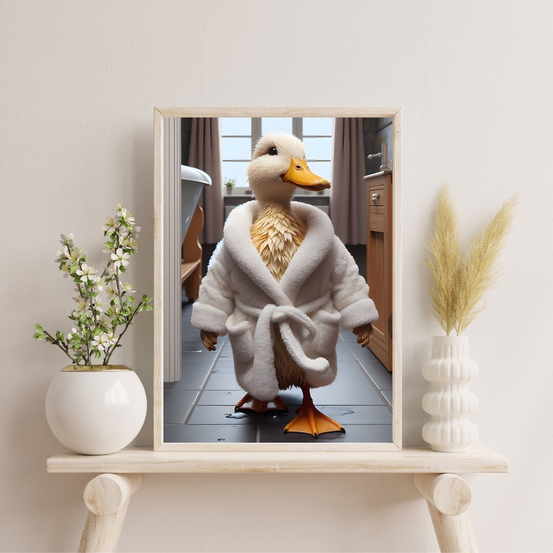 Duck Wall Decor | Bathroom Art Print | Toilet Poster | Funny Bathroom ...