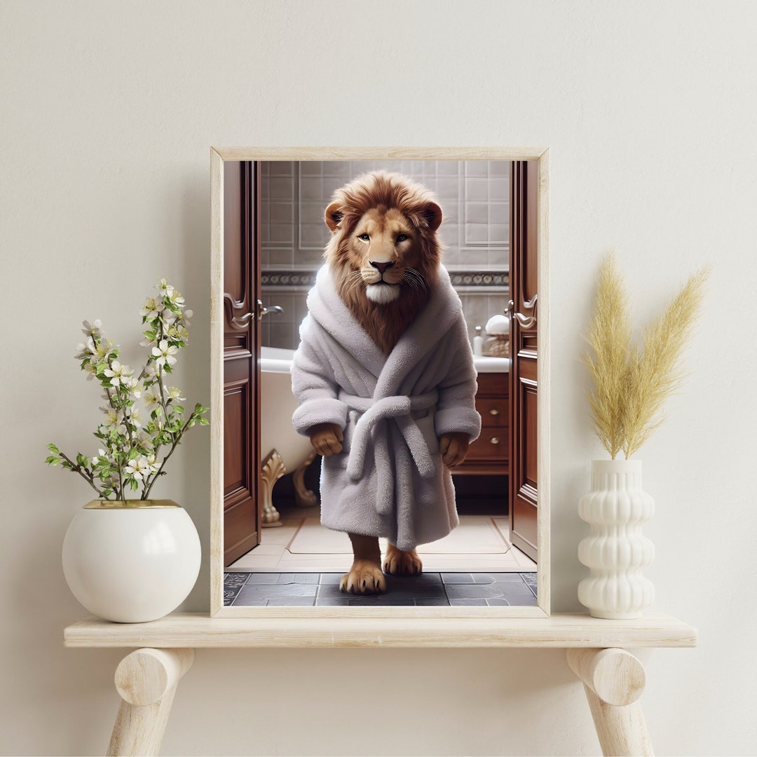 Lion Wall Art Lion Bathroom Wall Art Lion Bath Prints Funny Bathroom