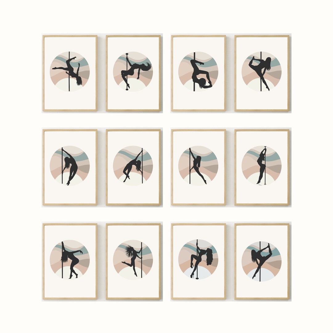 Pole Dance Art Prints: Set of 12, Studio Decor (digital Print) - Etsy