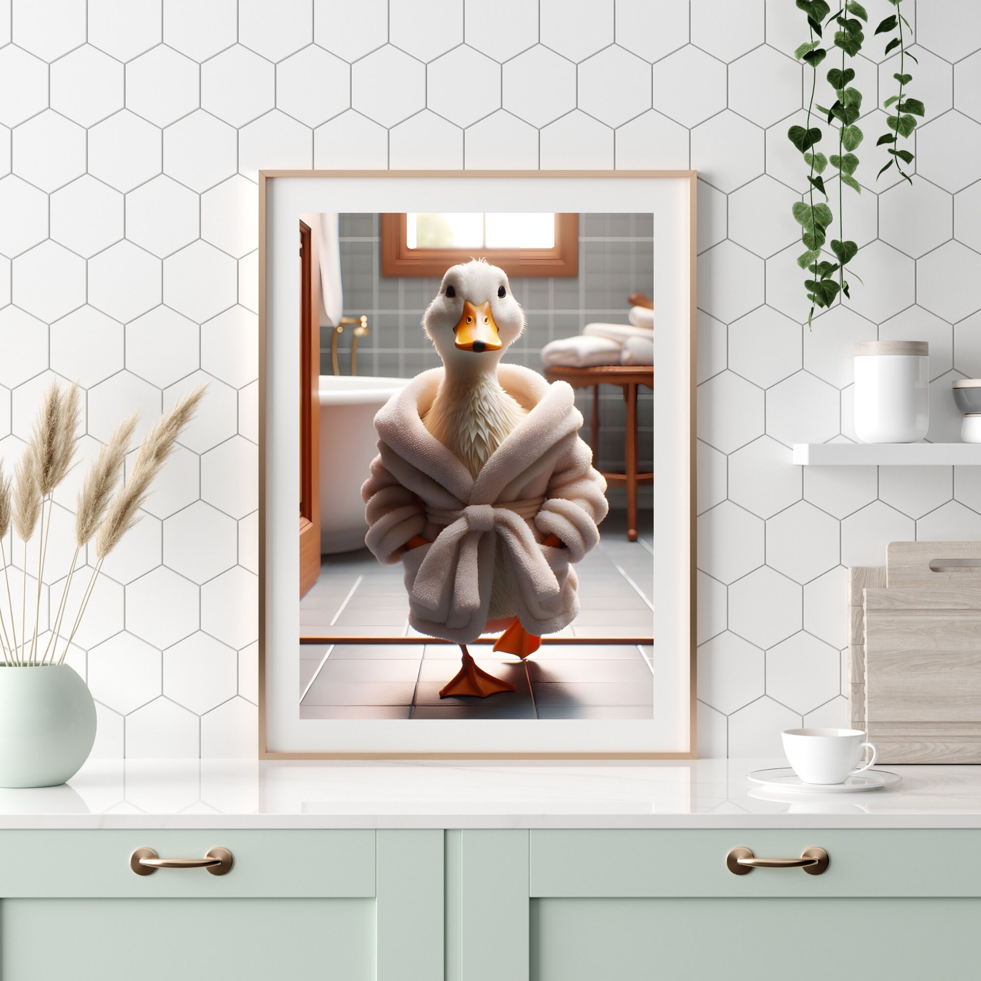 Duck Wall Decor | Bathroom Art Print | Toilet Poster | Funny Bathroom ...