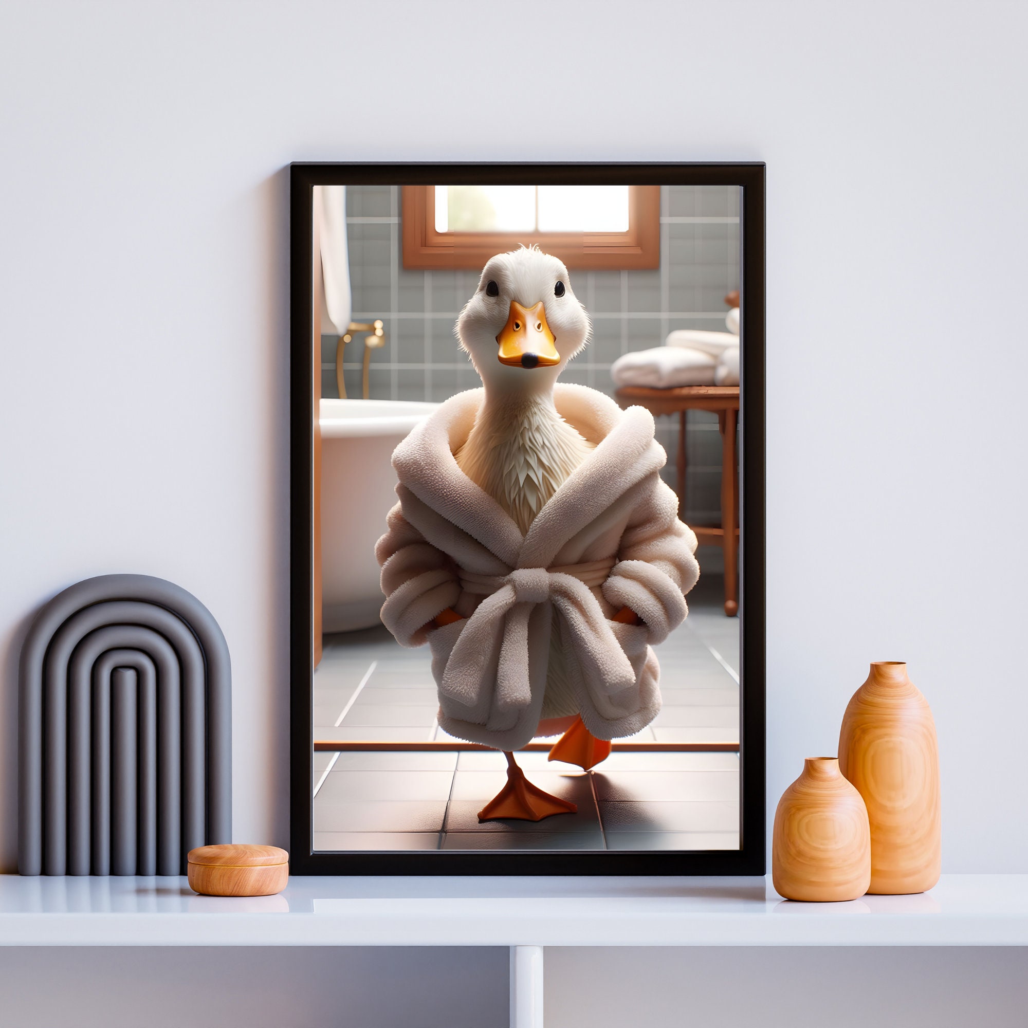 Duck Wall Decor | Bathroom Art Print | Toilet Poster | Funny Bathroom ...