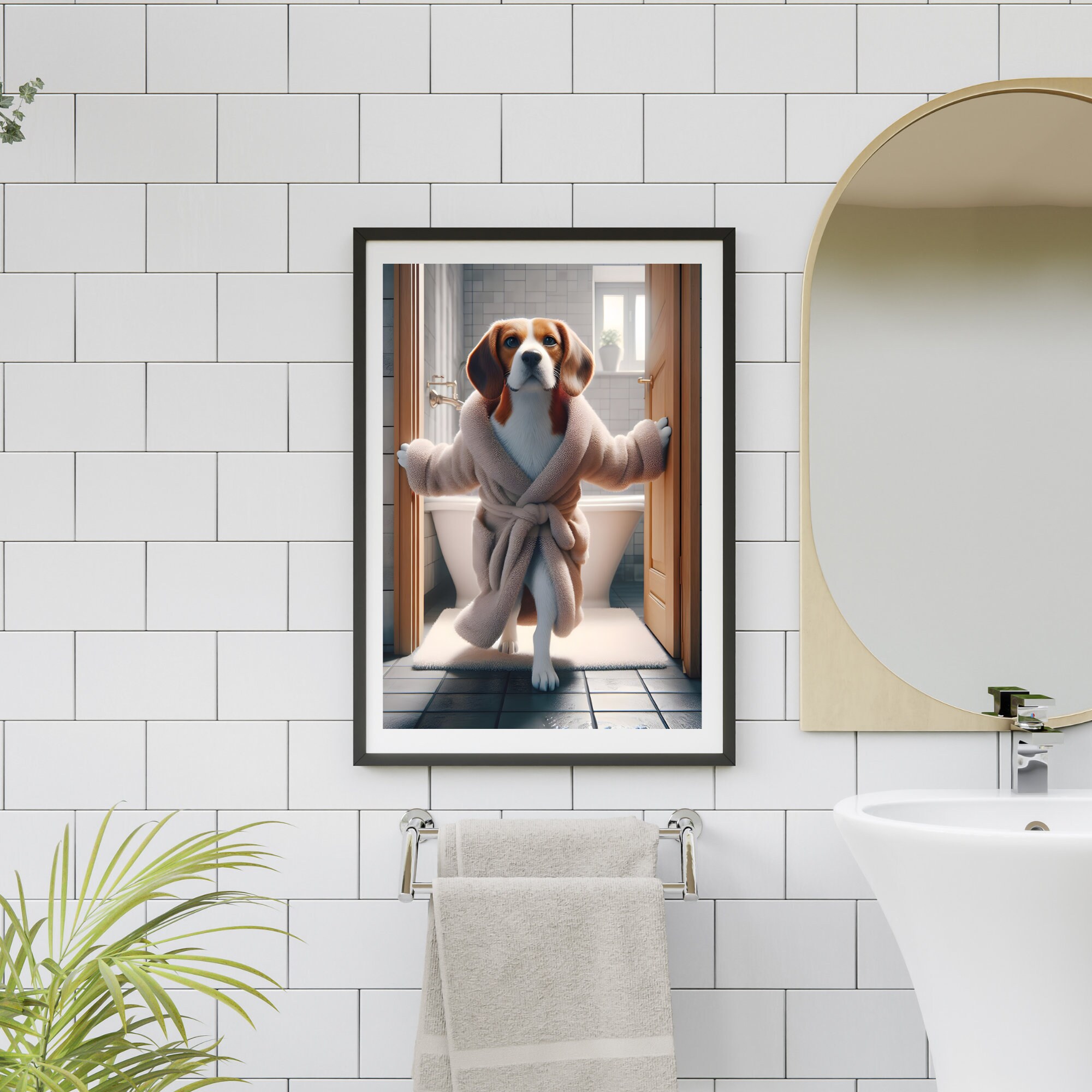 Beagle Wall Art Beagle Printable Dog Bathroom Print Beagle Wall Decor Bathroom Wall Decor Beagle ...
