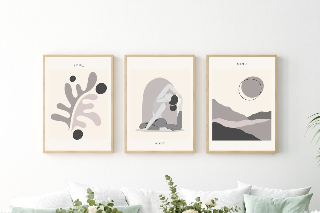 Yoga Wall Decor, Yoga Poster, Set of 3 Printable Poster, Yoga Pose ...