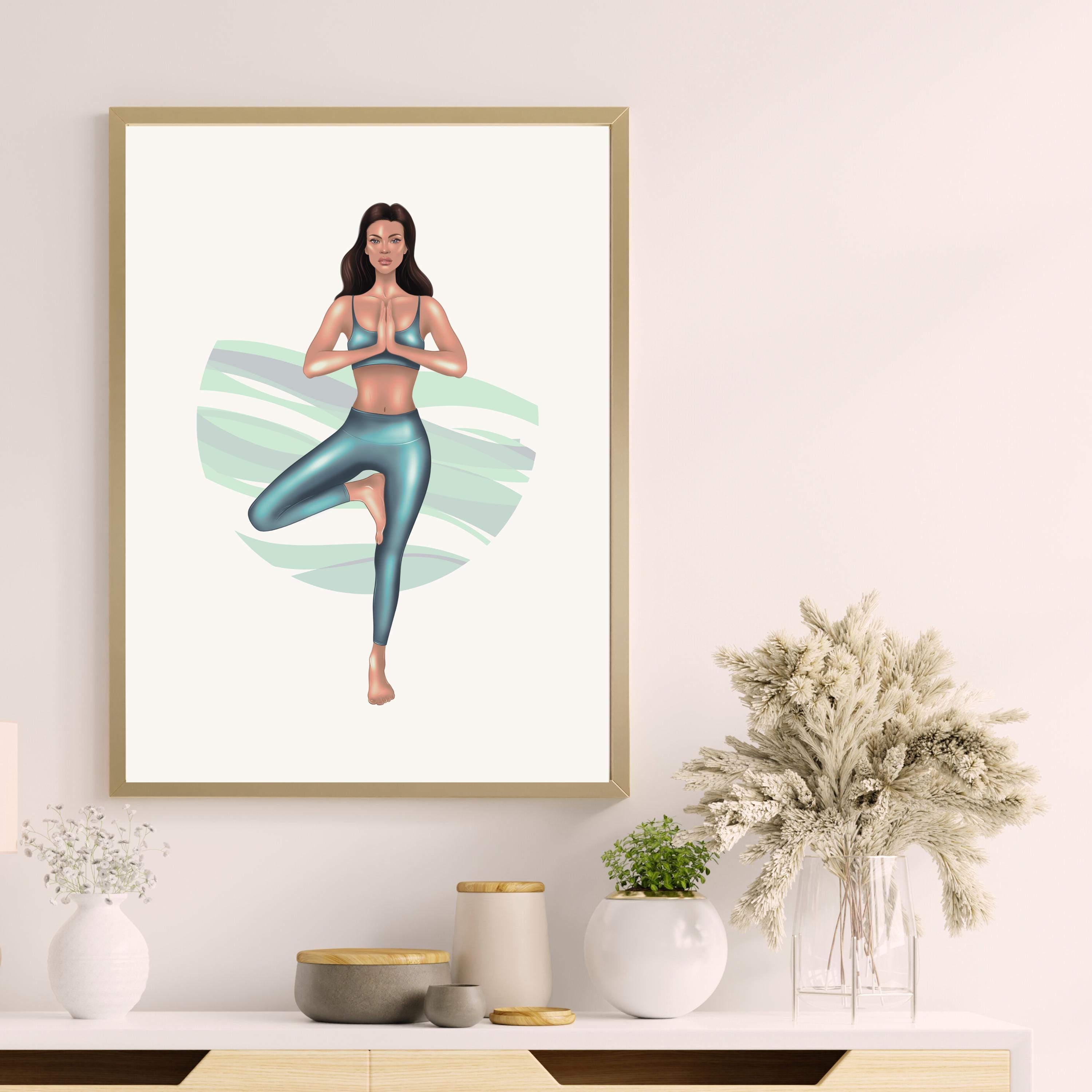 Affiche Des Postures De Yoga – Toile De Qualité, Étiquettes Claires, Plusieurs Tailles (30x40, 40x60, 50x70 Cm) – Idéal Pour Studio, Gym, Maison