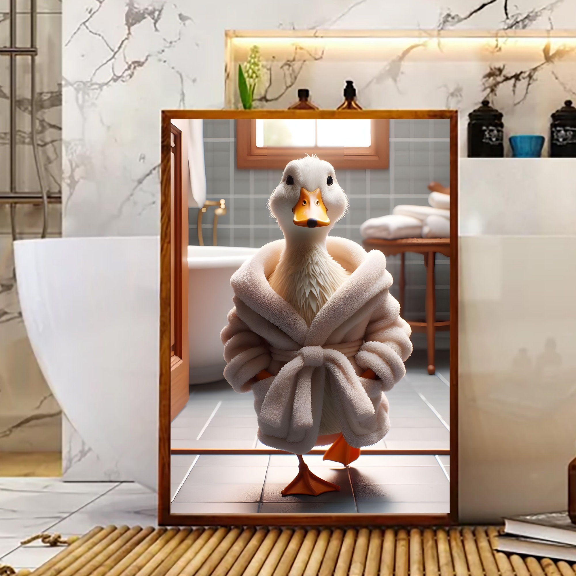 Duck Wall Decor | Bathroom Art Print | Toilet Poster | Funny Bathroom ...