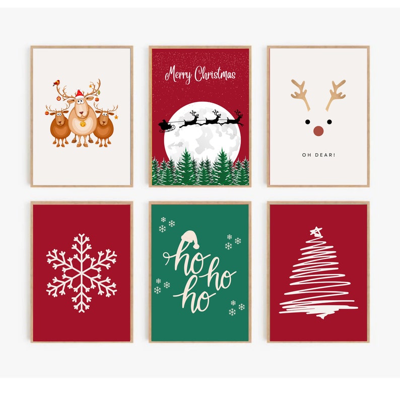 Gallery Set of 36 Christmas Santa Claus Prints Xmas Printable Home ...