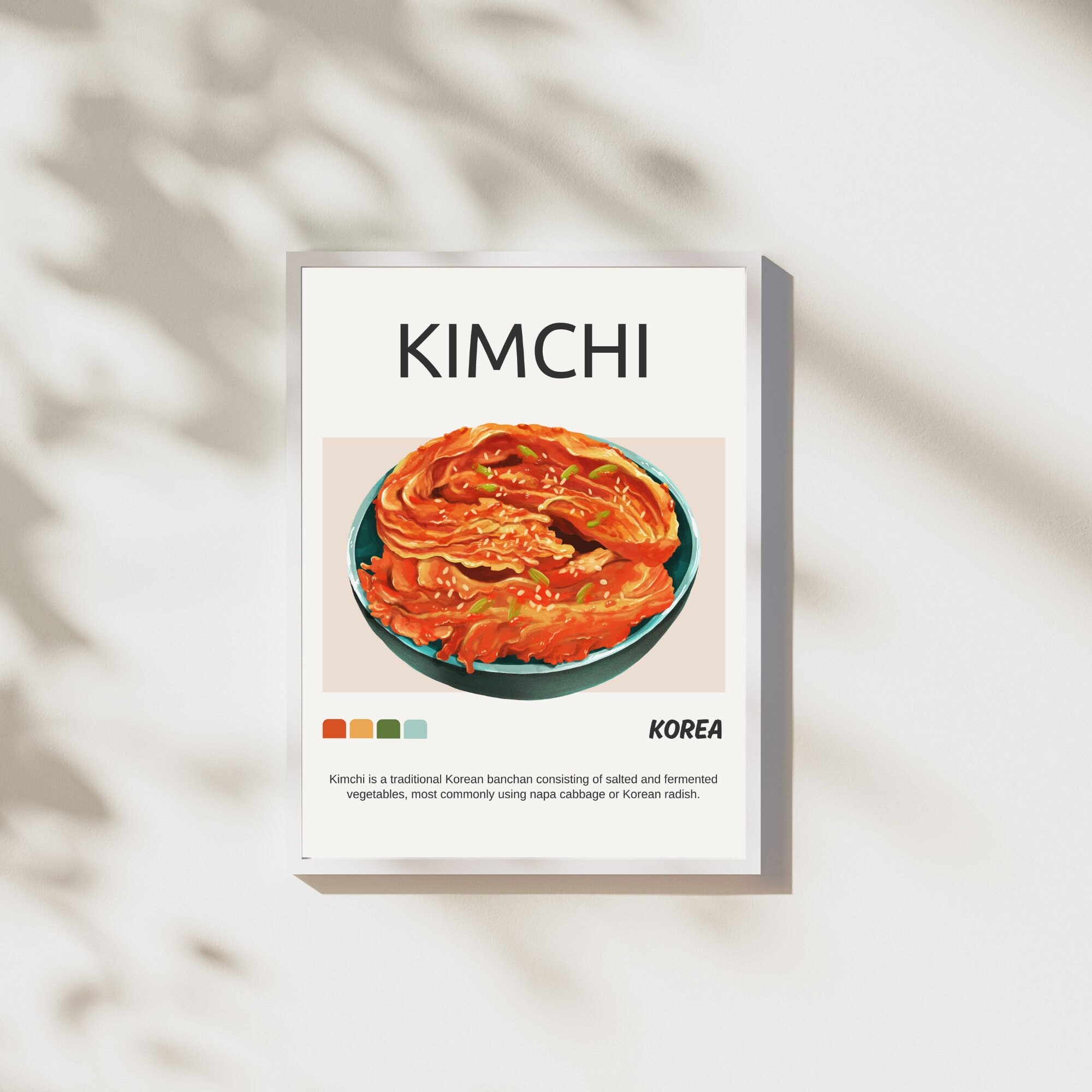 Kimchi Poster, Korean Retro Food Wall Art,  Food Print, Modern Kitchen Decor,Korean Cuisine, Retro Wall Art, Vintage Print, DIGITAL DOWNLOAD
