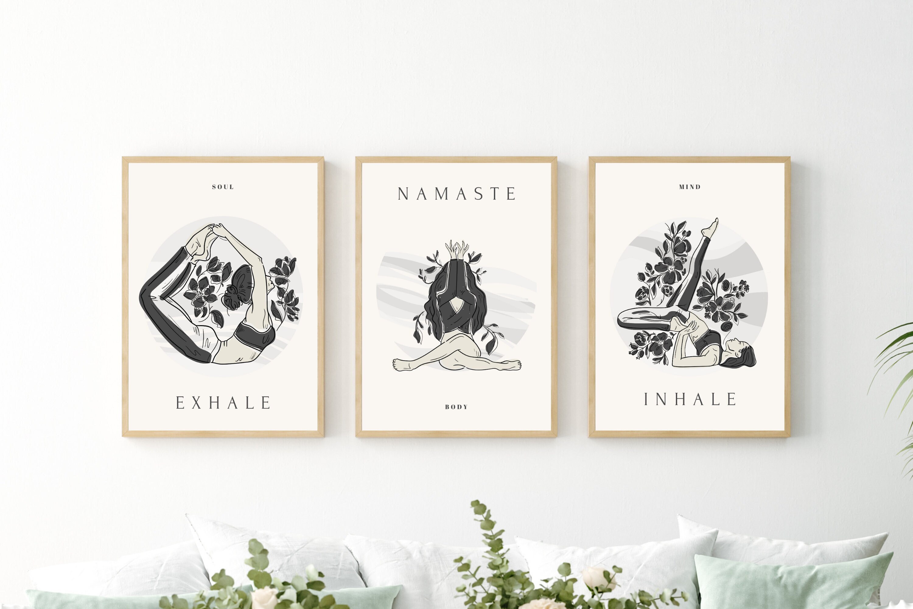 Yoga Wall Decor, Yoga Poster, Set of 3 Printable Poster, Yoga Pose ...