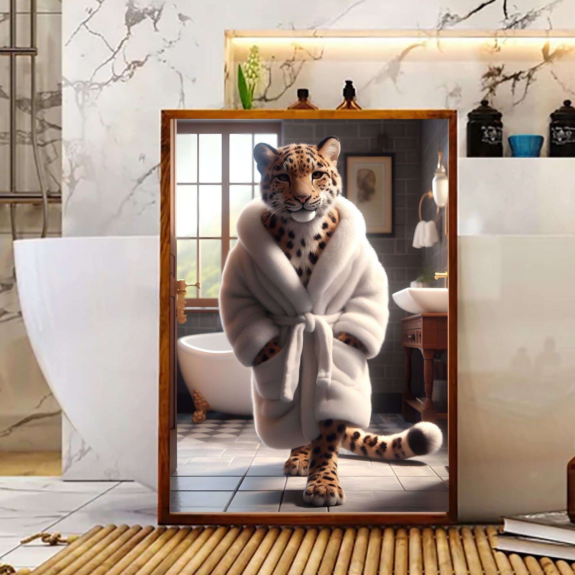 Panther Wall Decor Panther Bathroom Print Panther Wall Art Animal