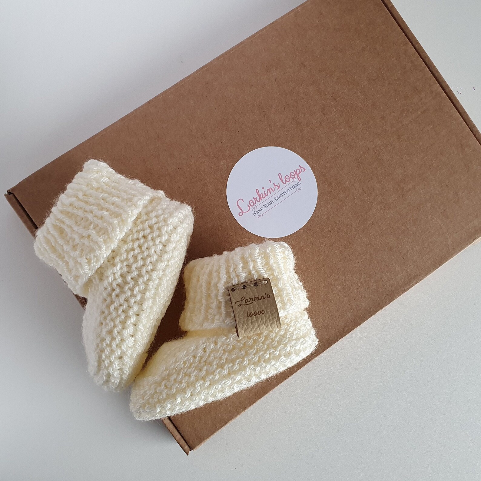 Knitted Baby Booties Cream Cot Shoes First Shoes 06 Etsy UK