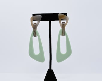 Geometric Acrylic Drop Stud earrings - Available in Yellow, Red, Light Green