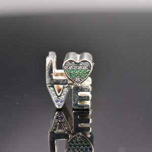 Sterling Silver Love Letter, Heart and Halloween Pumpkin Charm