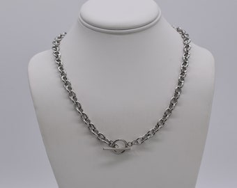 Stainless Steel Toggle Chain Necklace - Available in Gold and Silver