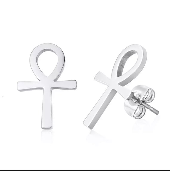 Ankh gold sale earrings