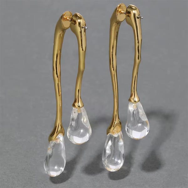 Front and Back Resin Drop Stud Earrings