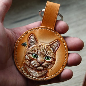 Cat Keychain. Keyring, cute keychain for women, gift for women. Cat Gift for girlfriend. Customizable keychain, Ukraine seller.